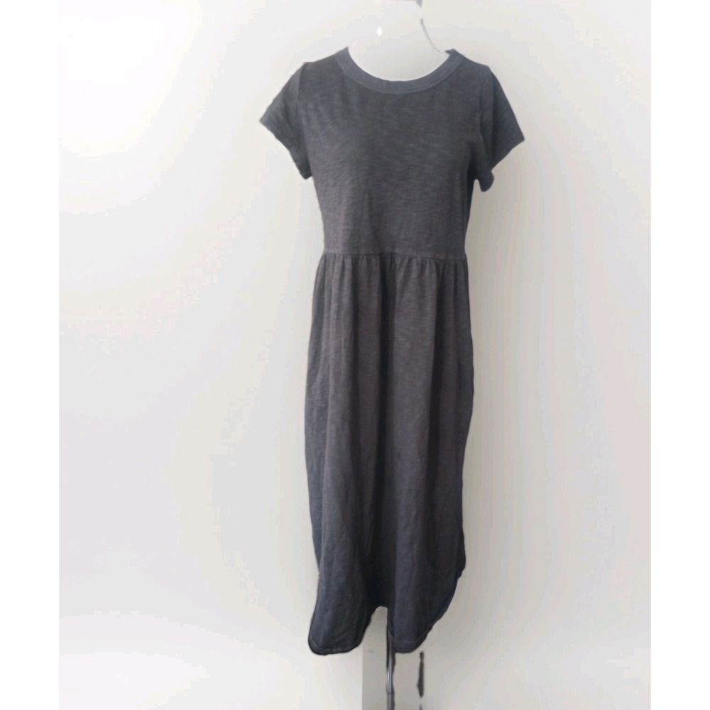 Old Navy Womens Gray S Midi T-Shirt Dress Loungewear Minimalist Casual Pocket